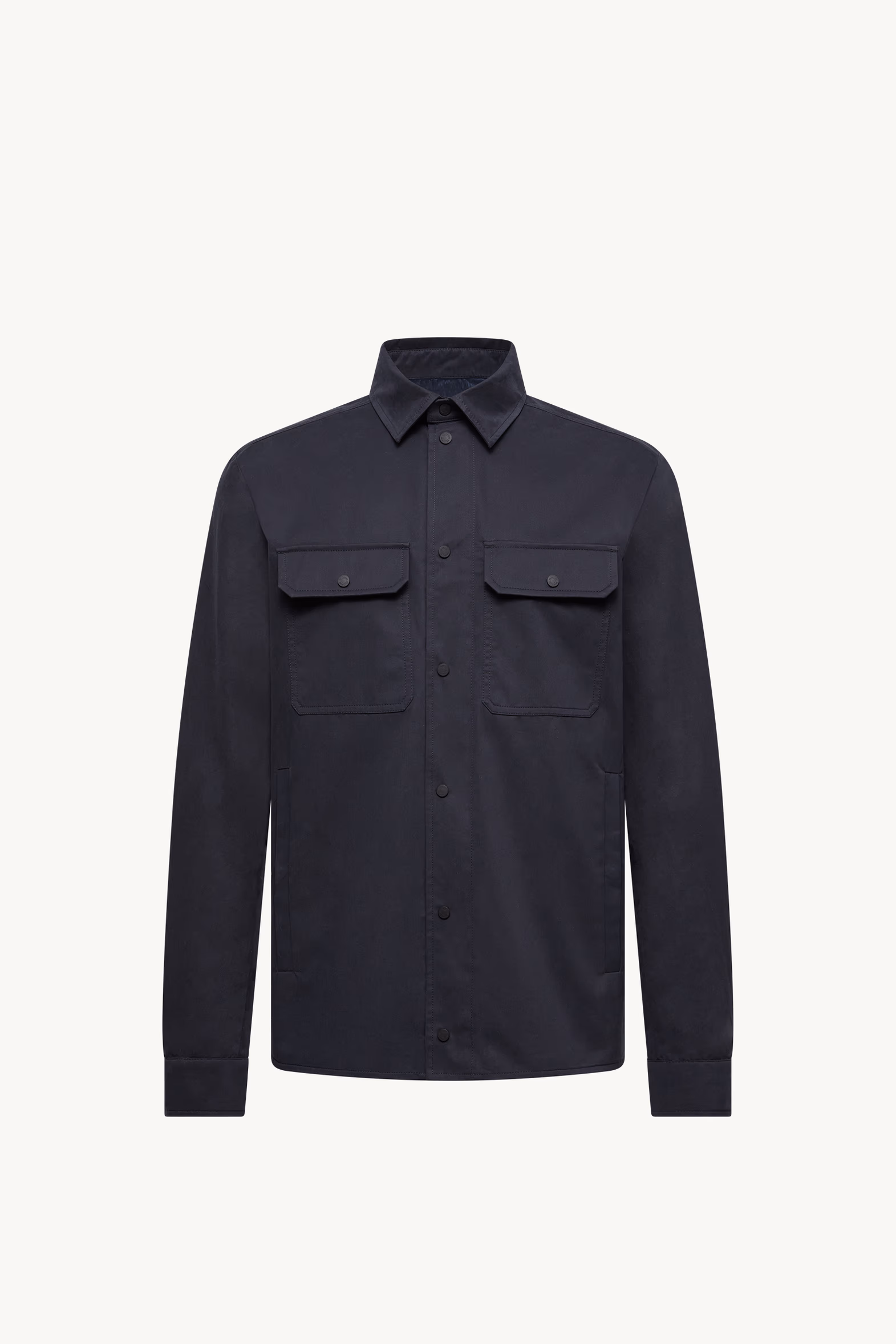Cotton Gabardine Long Sleeve Shirt Men Navy Blue Moncler 2